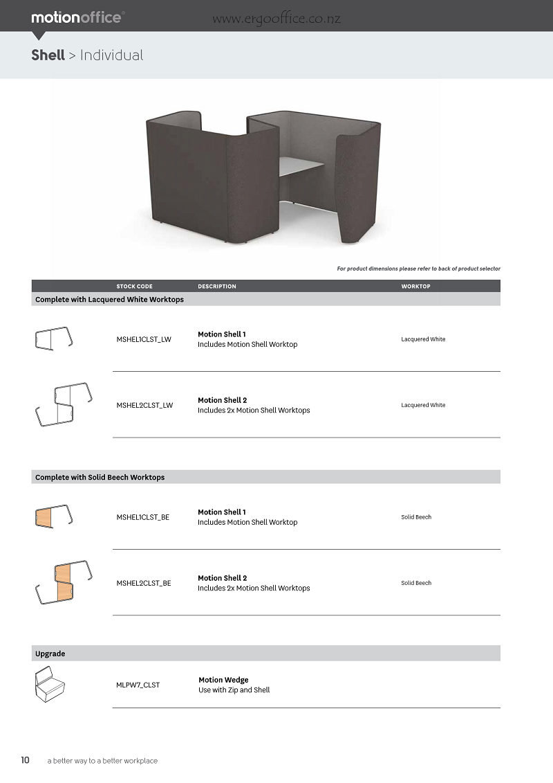 MotionOffice Product Selector  Ergo 17 E Page 10