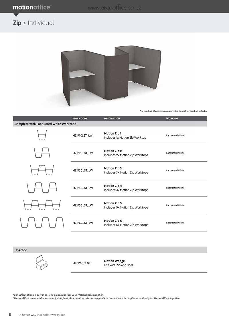 MotionOffice Product Selector  Ergo 17 E Page 8