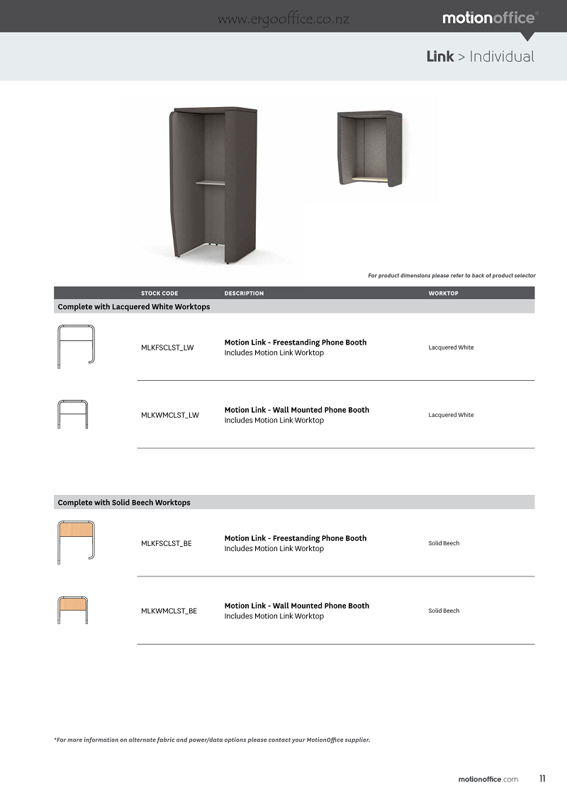 MotionOffice Product Selector  Ergo 17 E Page 11