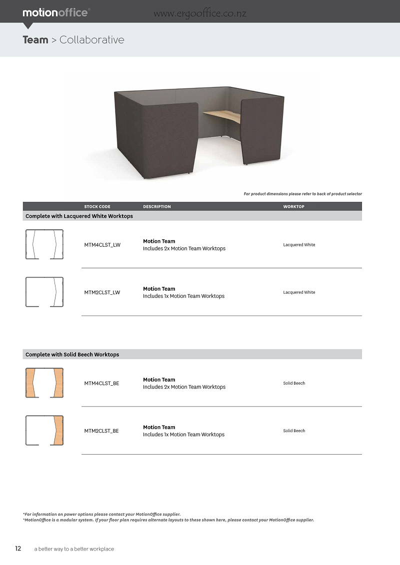 MotionOffice Product Selector  Ergo 17 E Page 12