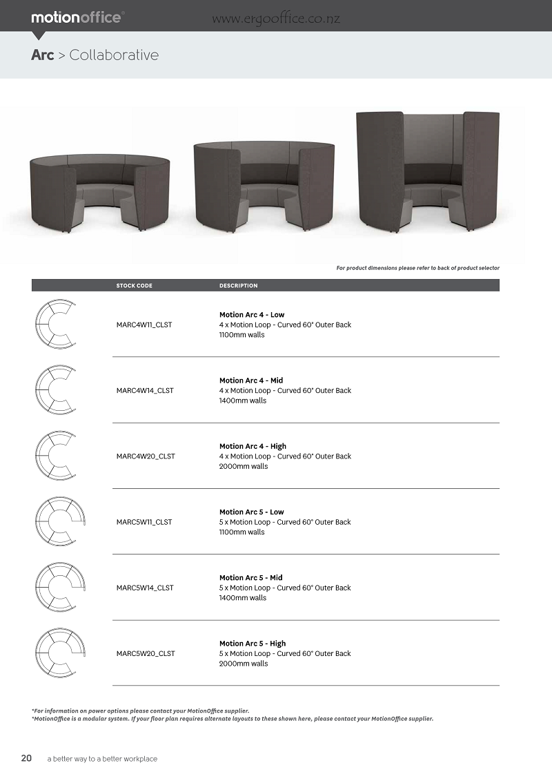 MotionOffice Product Selector  Ergo 17 E Page 20