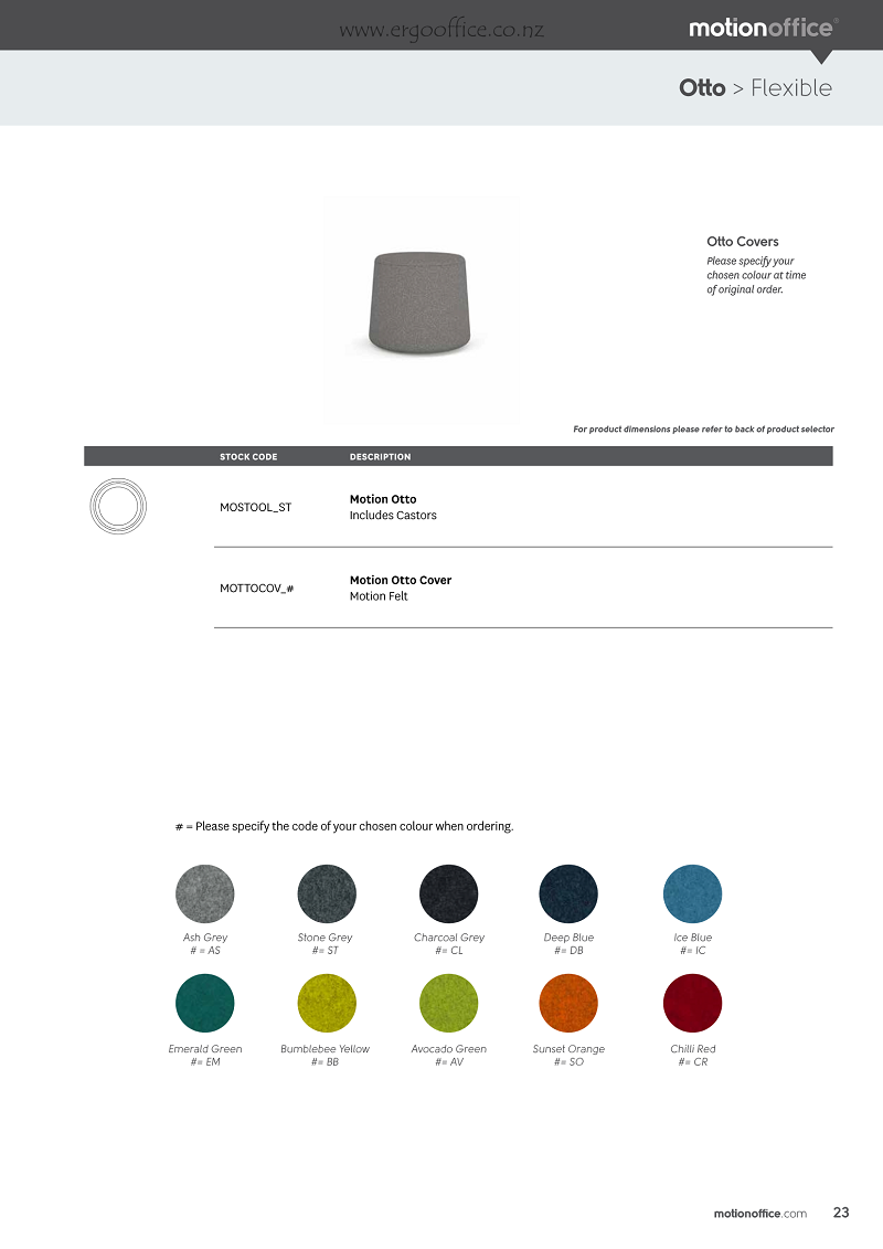 MotionOffice Product Selector  Ergo 17 E Page 23