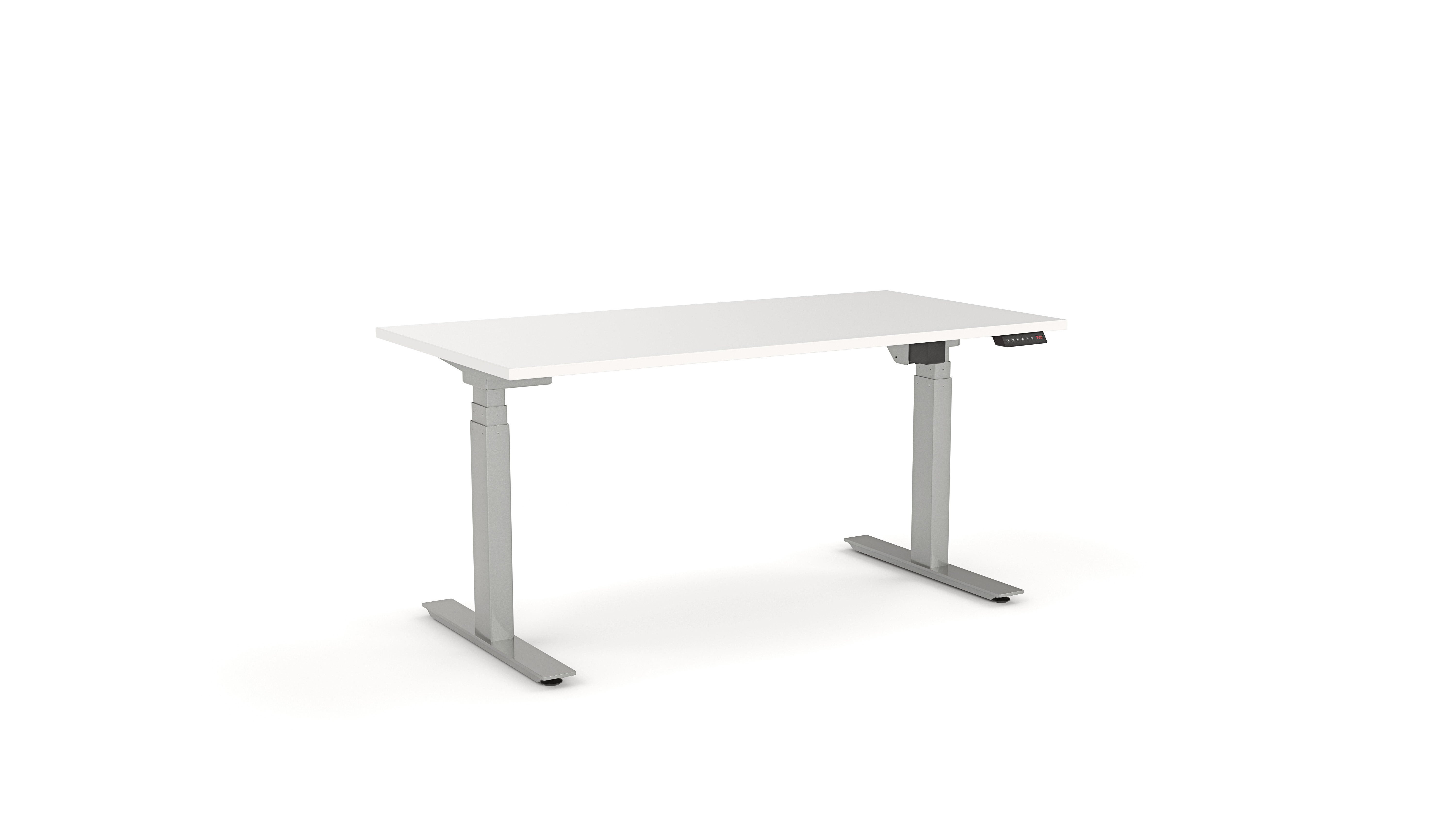 AGILE ELECTRIC 3 COLUMN Single Desk Silver